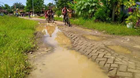 Tiga Tahun Tak Ada Perbaikan Jalan Poros Desa Di Gresik Rusak