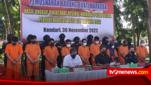 500 Tersangka Beserta Barangbukti 13 Kilogram Sabu Diamankan Polda Sultra