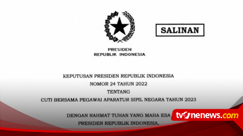 Presiden Jokowi Tetapkan 8 Hari Cuti Bersama ASN Tahun 2023 Catat