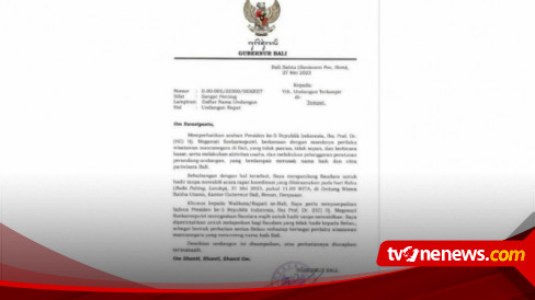 Beredar Surat Arahan Megawati Ke Gubernur Bali Adakan Pertemuan Bupati