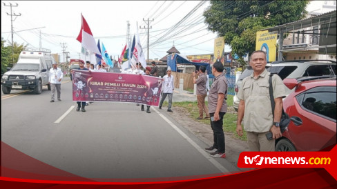 Bendera Kirab Pemilu 2024 Tiba Di Ogan Ilir KPU Fokus Sosialisasi