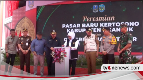 Resmikan Pasar Kertosono Gubernur Khofifah Optimis Perekonomian Dan