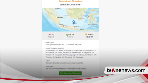 Gempa Bumi Magnitudo Di Tuban Terasa Hingga Ke Jawa Tengah