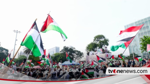 Ribuan Warga Ikuti Aksi Bela Palestina Di Depan Kedubes AS Serukan