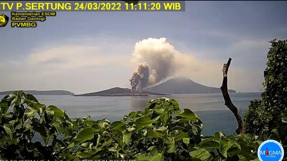 Gunung Anak Krakatau (GAK) kembali menunjukan aktivitas erupsi.