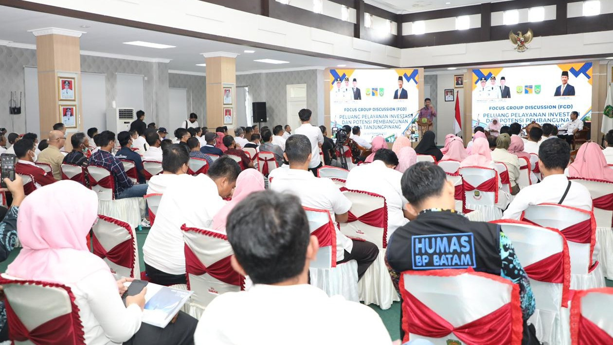 Kepala BP Batam Muhammad Rudi menjadi keynote Speaker dalam Forum FGD Tim Percepatan Pembangunan Tanjung Pinang di Aula Kantor Wali Kota Tanjungpinang, Senggarang, Rabu (28/9/2022).