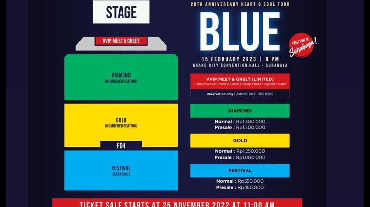 Tiket konser Blue