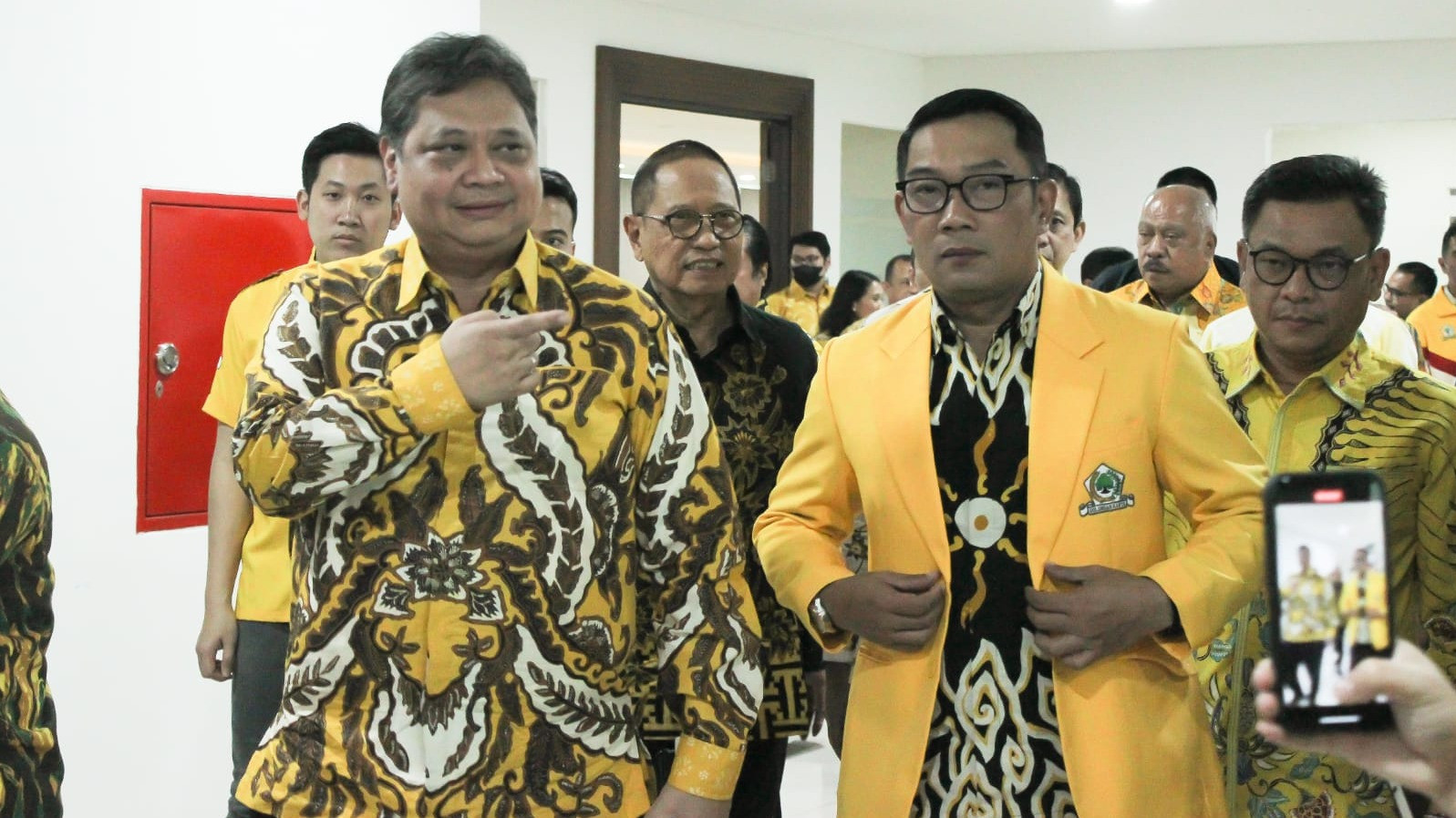 Gubernur Jawa Barat, Ridwan Kamil, di Kantor DPP Golkar, Kemanggisan, Jakarta Barat, Rabu (18/01/2023).