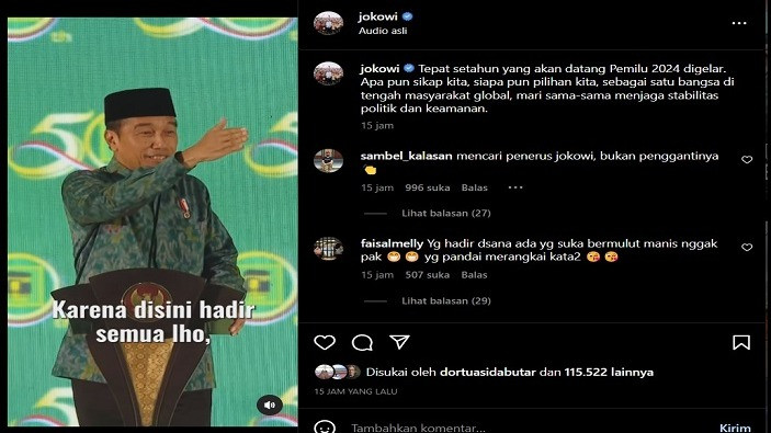 Terjadi Kegentingan Global, Presiden Jokowi Titip ke Capres 2024 untuk Mejaga Stabilitas Politik
            - galeri foto