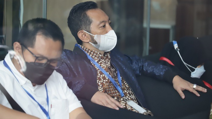 Kepala Bea Cukai Makassar Andhi Pramono tiba di Gedung Merah Putih, Jakarta, Selasa (14/03/2023) pukul 09:47 WIB.