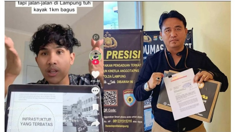Tiktokers asal Lampung dilaporkan ke polisi.