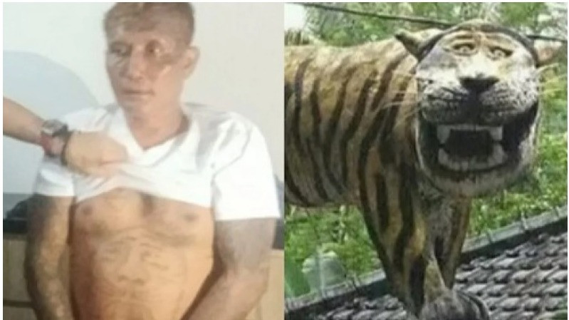 Dadang Buaya jawara sadis asal Garut punya tato gambar macan Cisewu di perut.