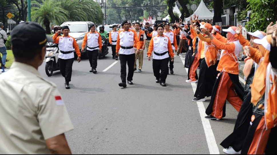 Rombongan PKS Tiba di KPU untuk Daftar Bacaleg DPR