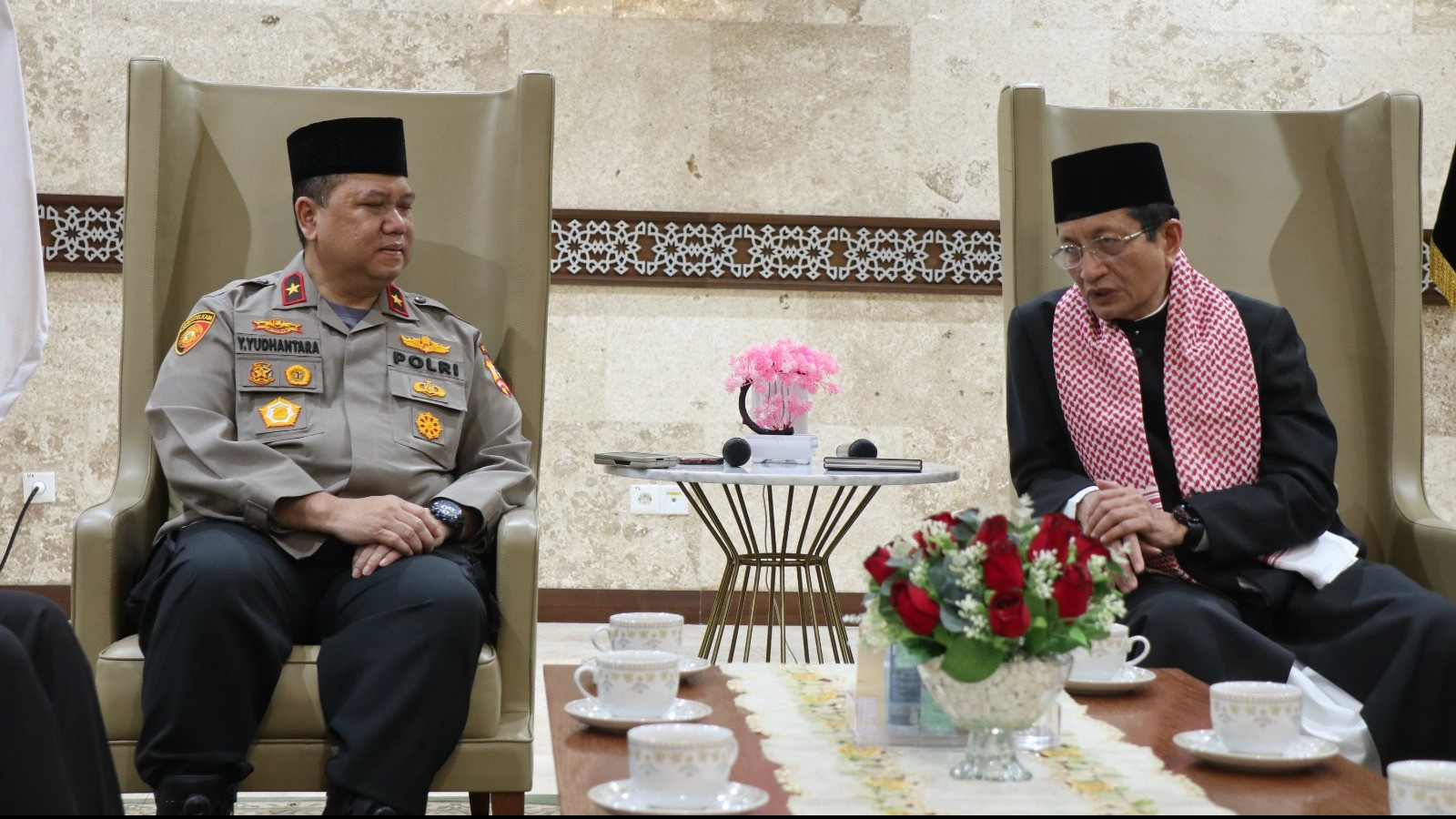 Imam Besar Masjid Istiqlal KH Nasaruddin Umar berterima kasih atas apresiasi yang diberikan oleh Polri dalam mewujudkan Pemilu 2024 yang aman dan damai.