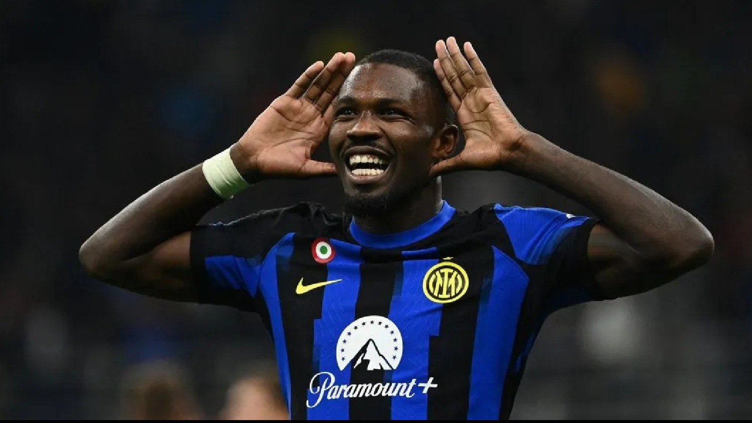 Penyerang Inter Milan, Marcus Thuram usai Mencetak Gol di Liga Italia