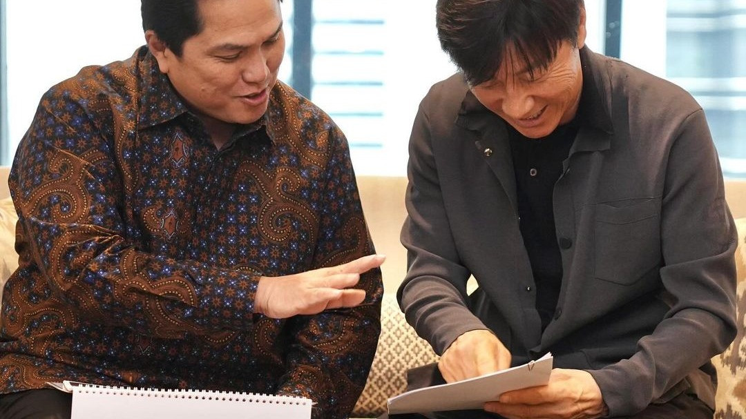 Pertemuan Erick Thohir dan Shin Tae-yong