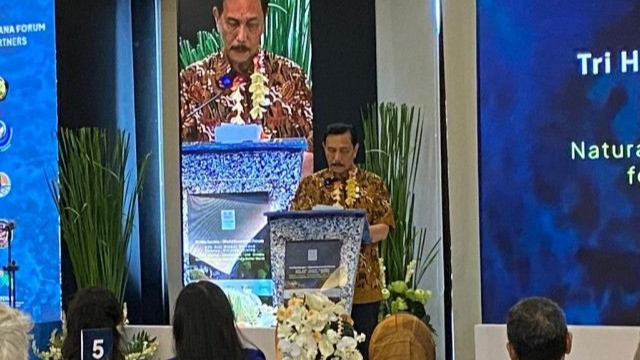 Menko Marves Luhut Binsar Pandjaitan di World Economic Forum di KEK Kura-Kura, Bali.