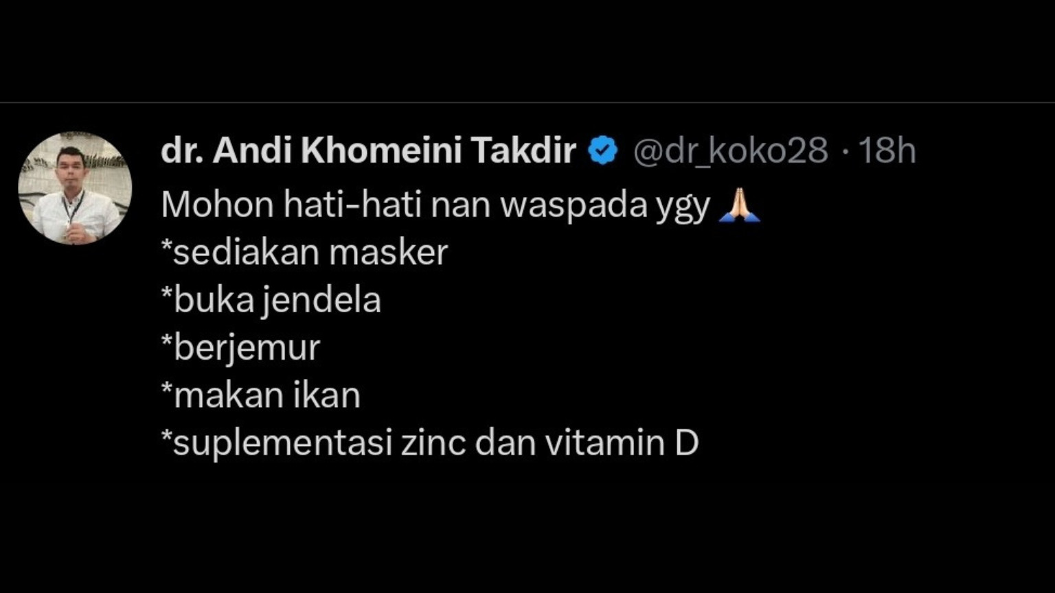 Cuitan dr. Andi Khomeini Takdir