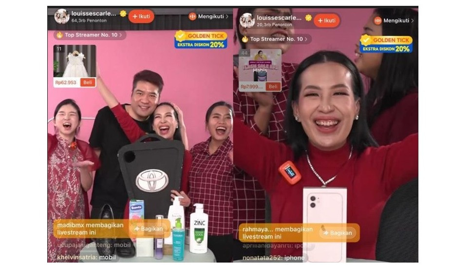 Influencer ternama, Louisse Scarlett alias Mami Louisse, kembali meramaikan sesi live shopping di Shopee Live dengan mengadakan live streaming selama lebih dari 60 jam