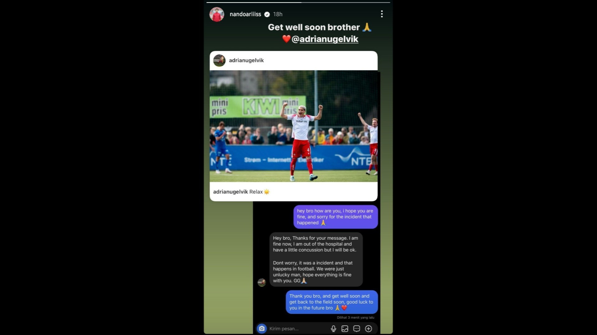 Permintaan maaf Ernando Ari