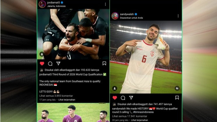 Elkan Baggott Berkomentar di Postingan Jordi Amat dan Sandy Walsh Usai Kemenangan Timas Indonesia