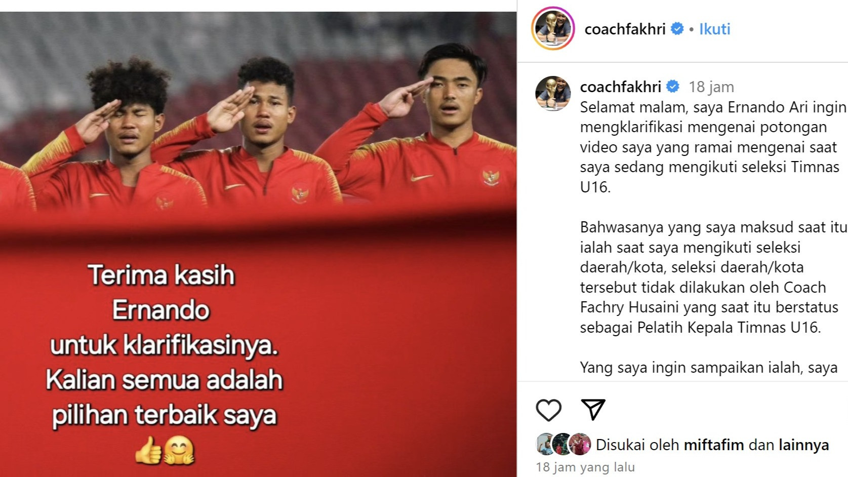 Tanggapan Santai Coach Fakhri Husaini soal Potongan Video Ernando Ari yang Bicara Pemain Titipan di Seleksi Timnas Indonesia U-16