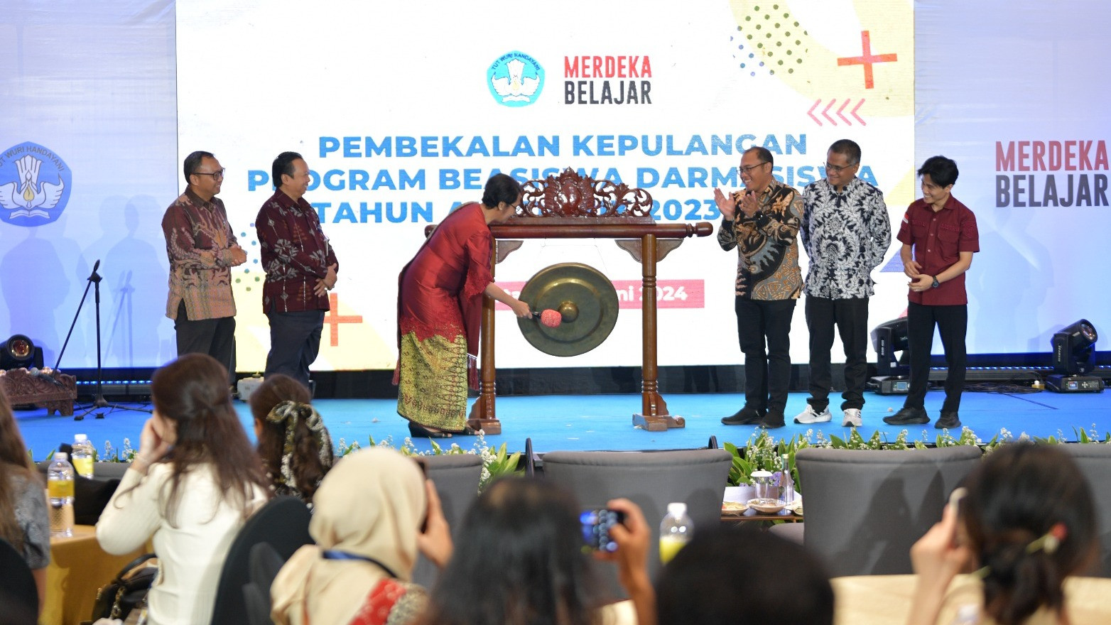 Kemendikbudristek melalui Balai Pembiayaan Pendidikan Tinggi (BPPT), Puslapdik menyelenggarakan Pembekalan Kepulangan Program Beasiswa Darmasiswa RI Tahun Akademik 2023/2024 di Jakarta, Kamis (27/6).