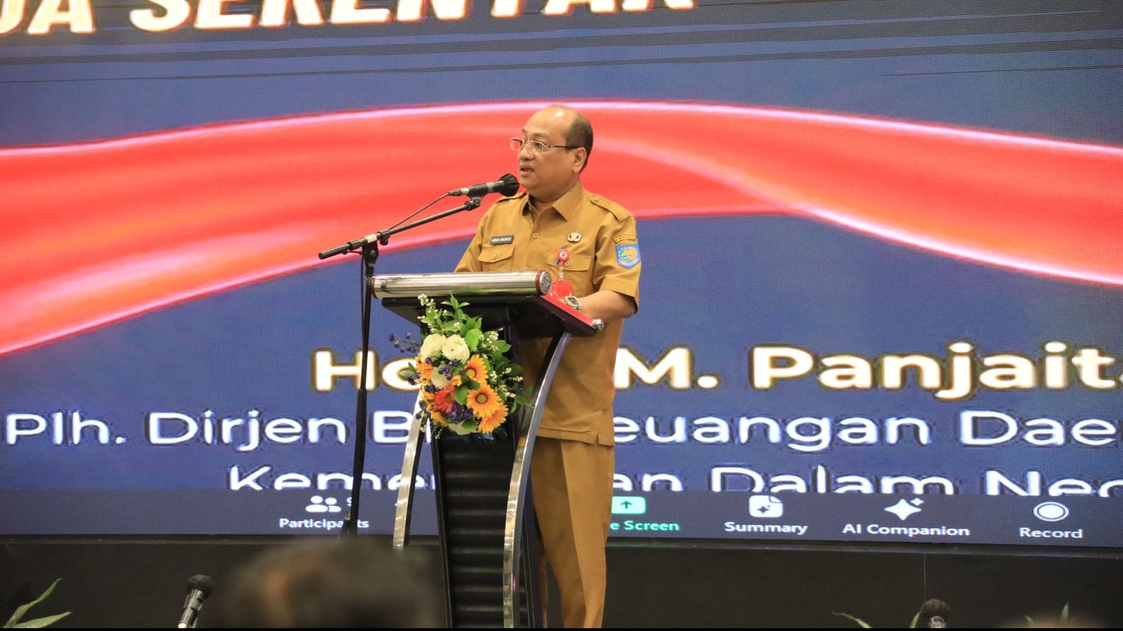 Plh. Dirjen Bina Keuda Kemendagri, Horas Maurits Panjaitan dalam acara Rapat Asistensi Tahapan Pertama terkait Pendanaan Pilkada Serentak Tahun 2024 yang berlangsung di Mercure Convention Centre Ancol, Jakarta, Senin (15/6/2024).