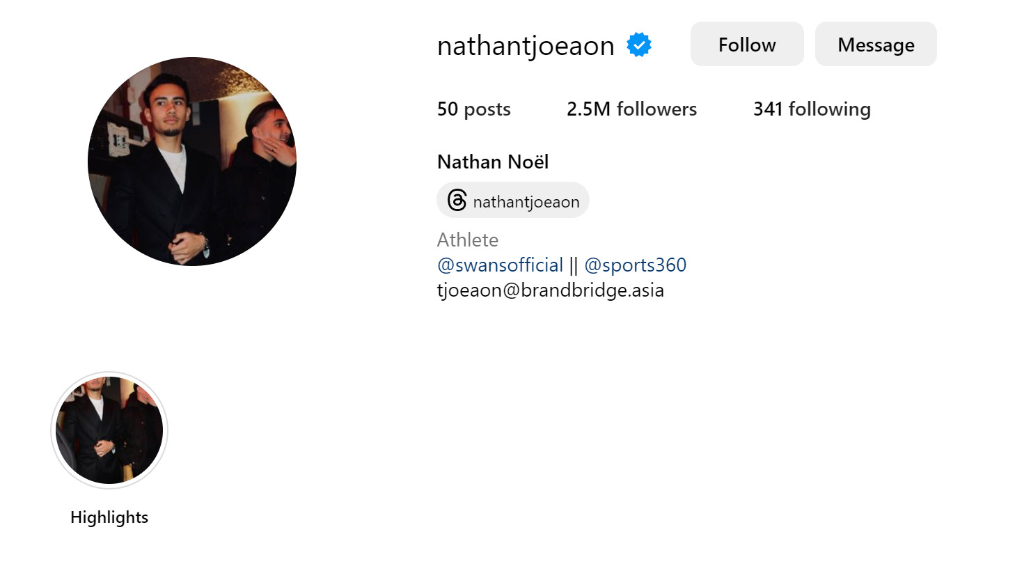 Tak ada lagi highlight di instagram Nathan Tjoe-A-On. Source: Instagram Nathantjoeaon