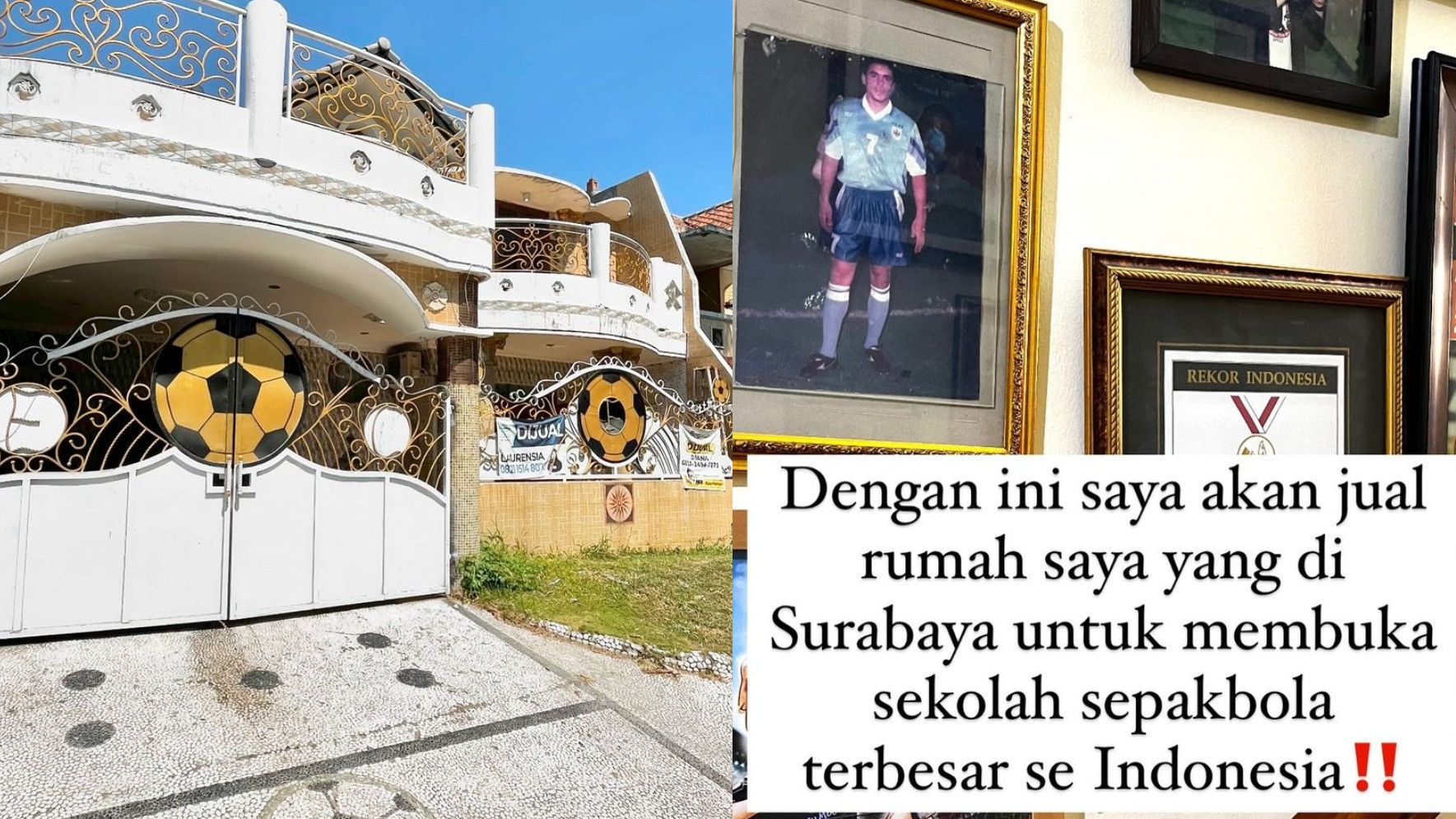 Rumah legenda Timnas Indonesia, Cristian Gonzales yang akrab disapa El Loco di Surabaya. Source: instagram el_locogoliadorcg10_