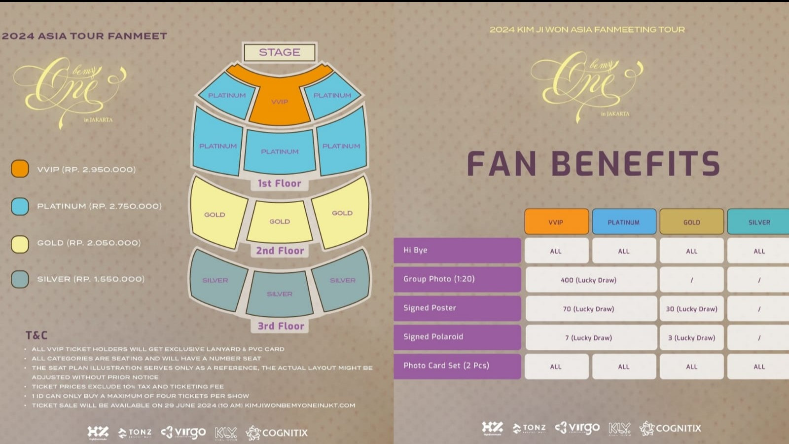 Seat plan dan fan benefits fan meeting Kim Ji won