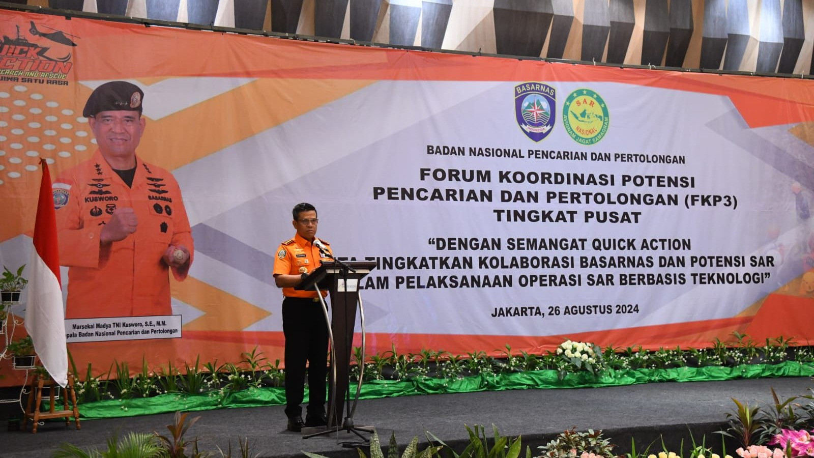 Kepala Badan Nasional Pencarian dan Pertolongan (Kabasarnas) Marsdya TNI Kusworo membuka rapat Forum Koordinasi Potensi Pencarian dan Pertolongan (FKP3) tingkat pusat di Jakarta.