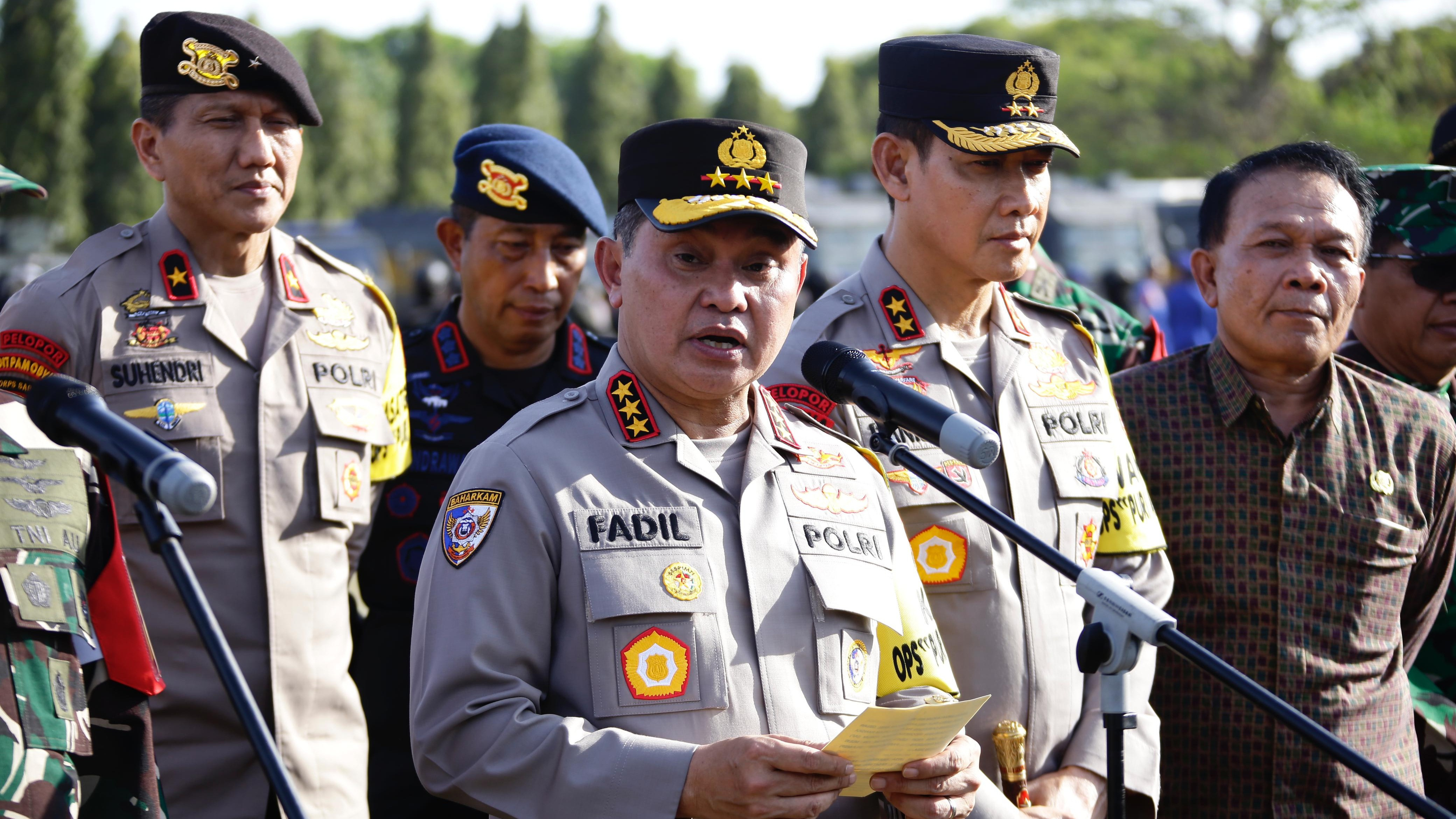 TNI-Polri menggelar apel gelar pasukan gabungan dalam rangka pengamanan Konfrensi Tingkat Tinggi (KTT) Indonesia Africa Forum (IAF) ke-2 dan High Level Forum on Multi Stekholders Pertnership (HLF MSP) tahun 2024