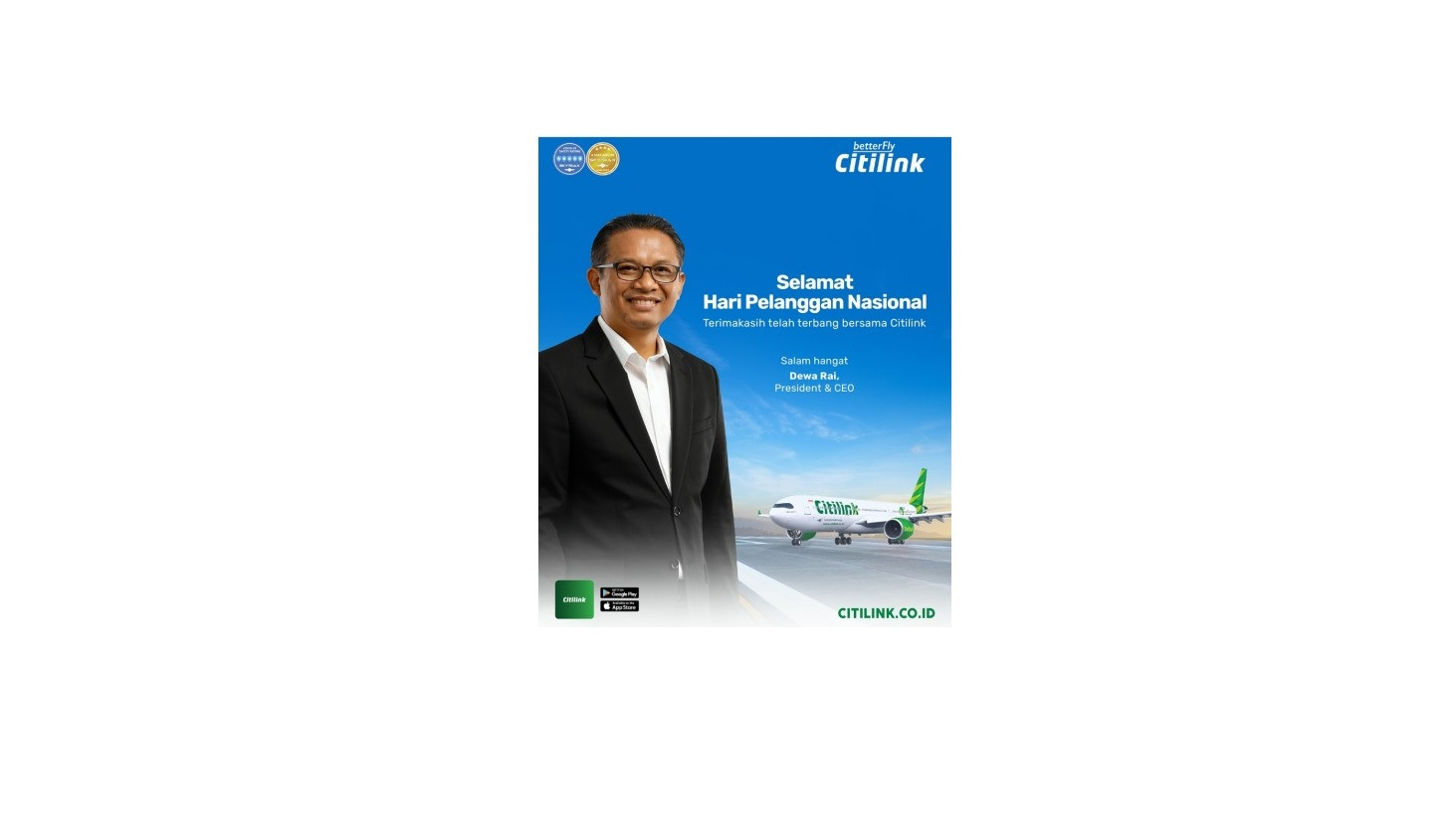 Maskapai penerbangan Citilink kembali memperingati Hari Pelanggan Nasional dengan melakukan serangkaian kegiatan untuk memberikan apresiasi kepada penumpang di beberapa kota.