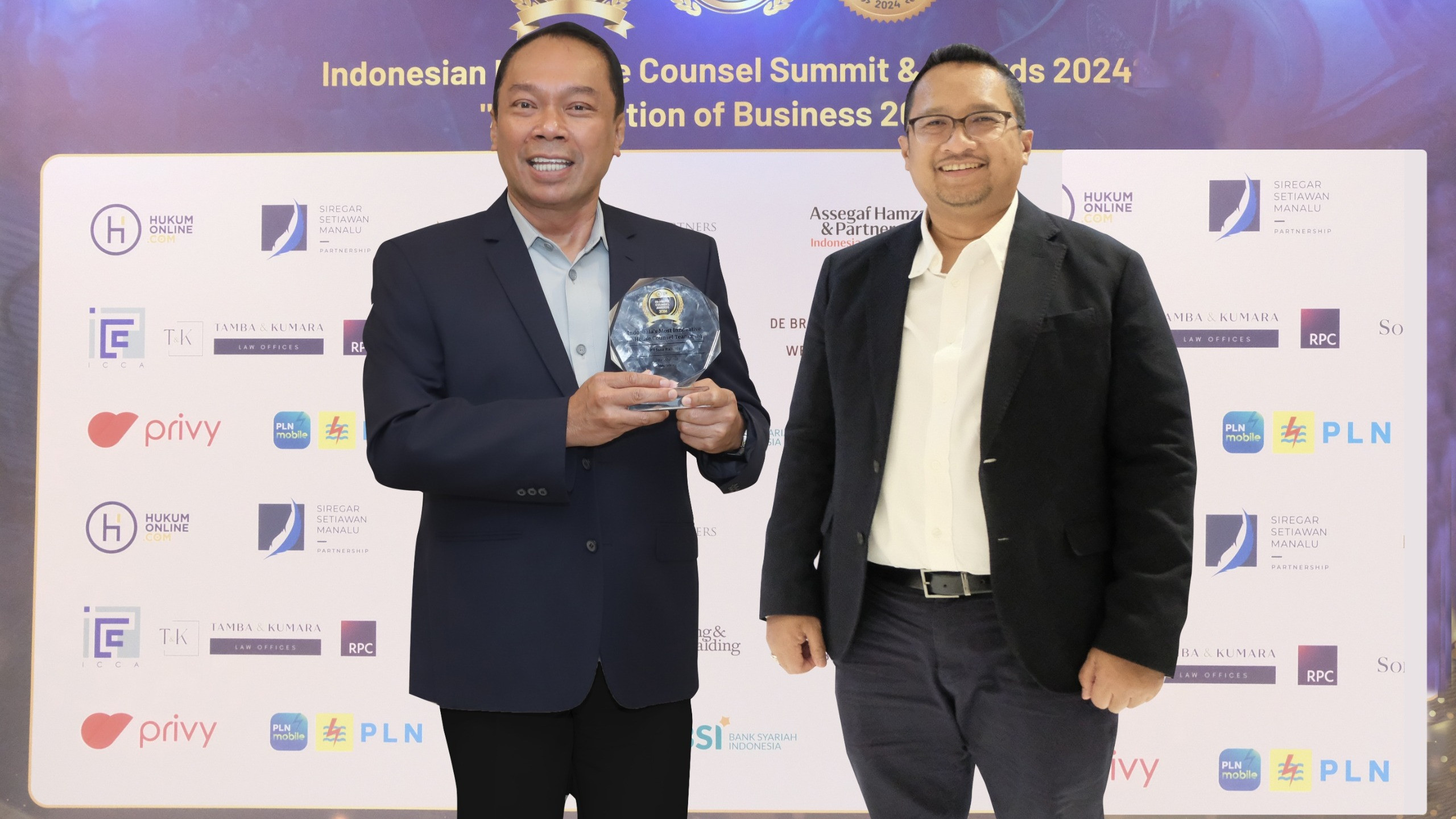 Jasa Raharja berhasil meraih penghargaan sebagai Indonesia’s Most Innovative In-House Counsel Team 2024 dalam ajang In-House Counsel Awards 2024