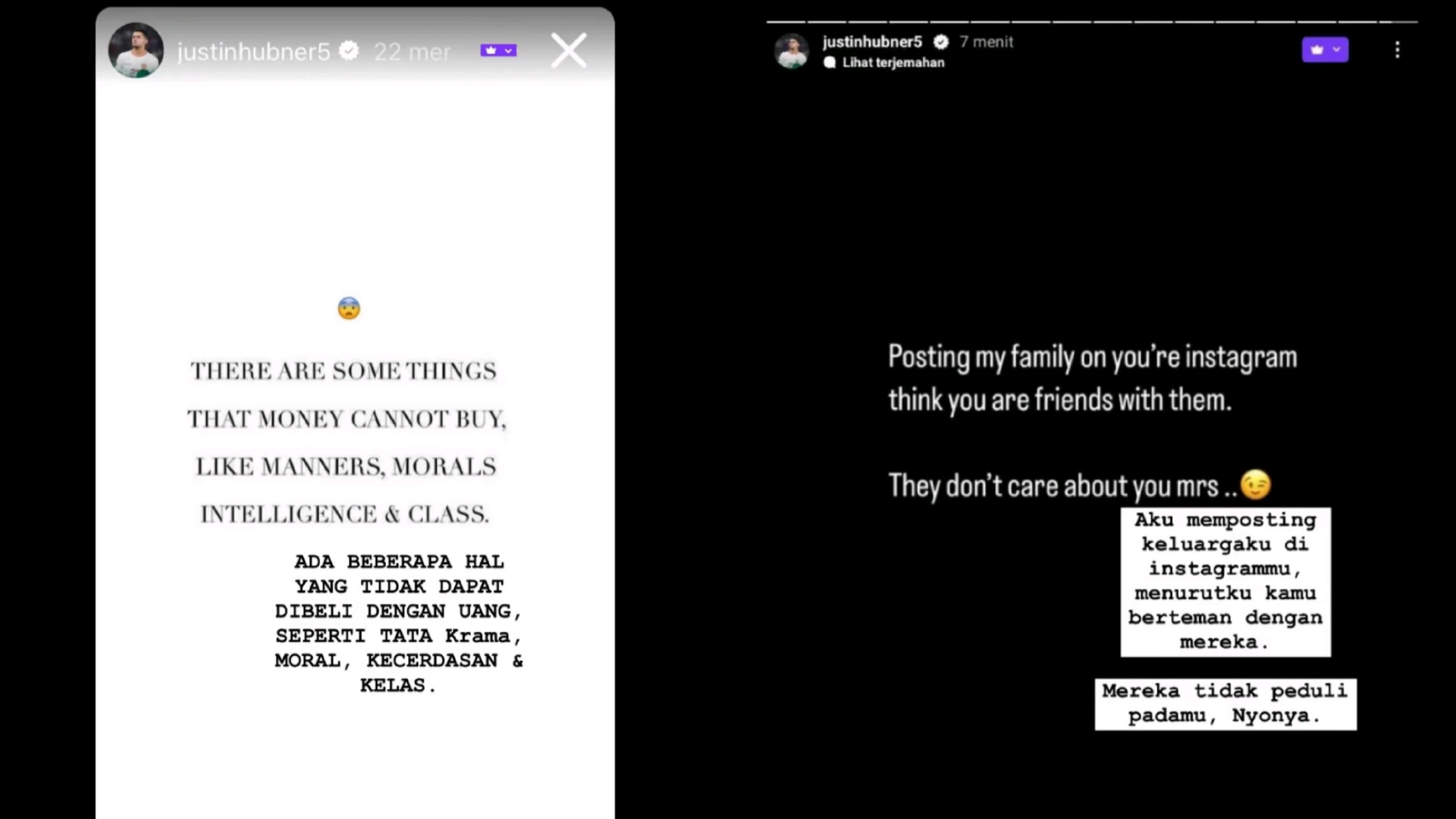 Unggahan Justin Hubner