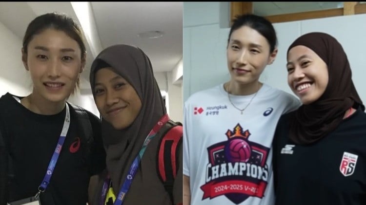 Megawati Hangestri dan Kim Yeon-koung.