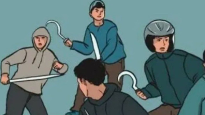 Ilustrasi tawuran.