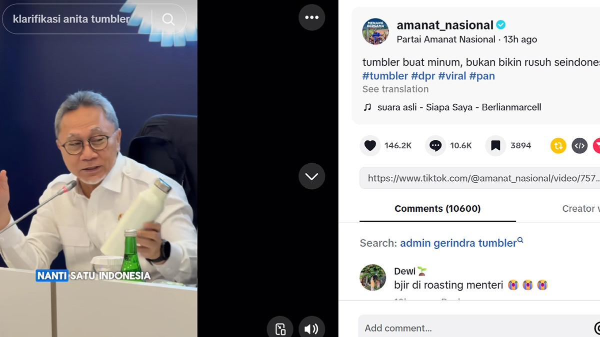 Viral Kasus Tumbler Anita Dewi, Zulkifli Hasan Peringatkan Anggotanya: Jangan Hilang, Nanti Satu Indonesia Rusuh
            - galeri foto