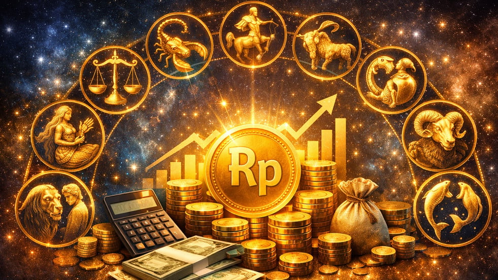 Ilustrasi finansial zodiak