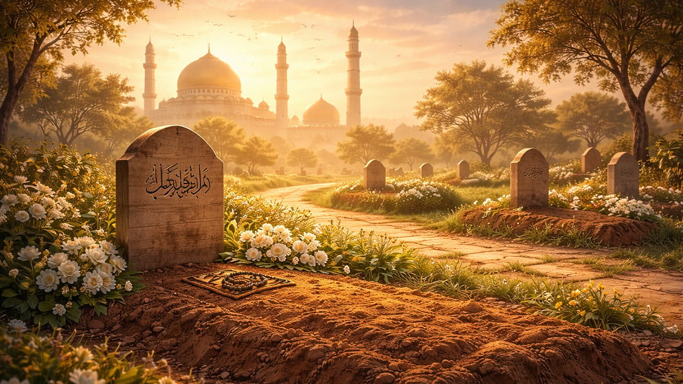 Ilustrasi kuburan Islam