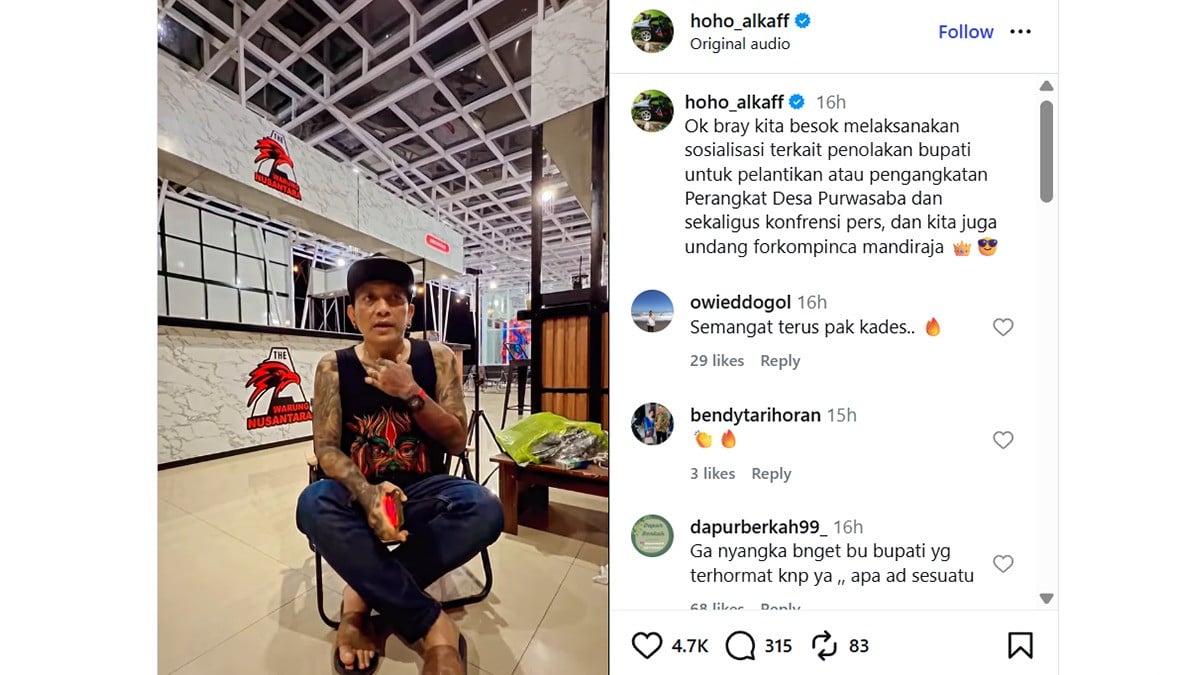 Seusai Dinasihati Dedi Mulyadi, Kades Hoho Makin Tegas Akan Lantik Perangkat Desa Purwasaba
            - galeri foto