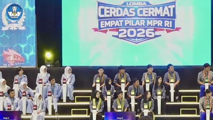Tangkapan layar - Final Lomba Cerdas Cermat Empat Pilar MPR RI 2026 tingkat Provinsi Kalimantan Barat di Pontianak, Sabtu (9/5).