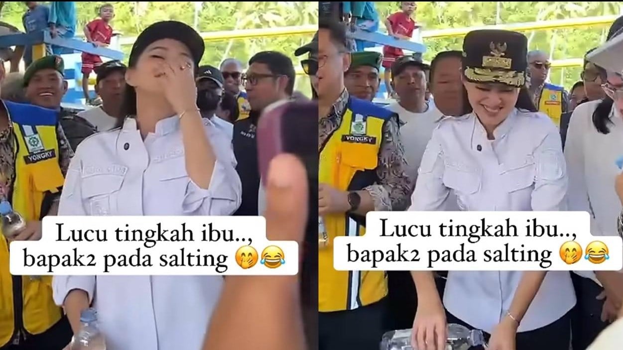 Gubernur Maluku Utara, Sherly Tjoanda, saat coba trik hilangkan bau duren.