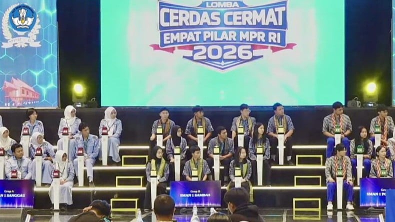 Tangkapan layar - Final Lomba Cerdas Cermat Empat Pilar MPR RI 2026 tingkat Provinsi Kalimantan Barat di Pontianak, Sabtu (9/5).