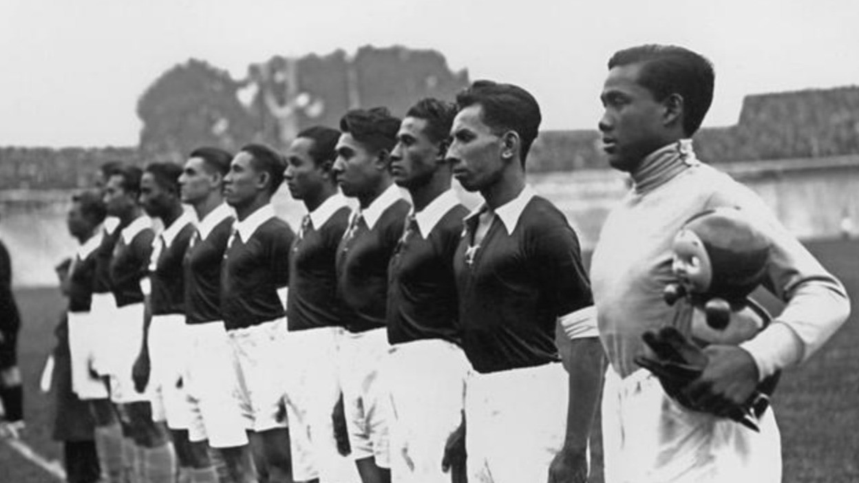Timnas Indonesia yang saat itu disebut Hindia Belanda tampil di Piala Dunia 1938