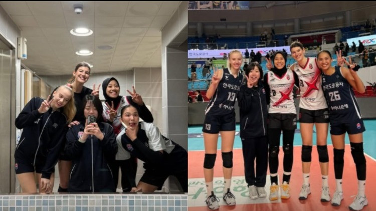 Megawati Hangestri bersama penerjemah Hillstate Yoo So-yeon