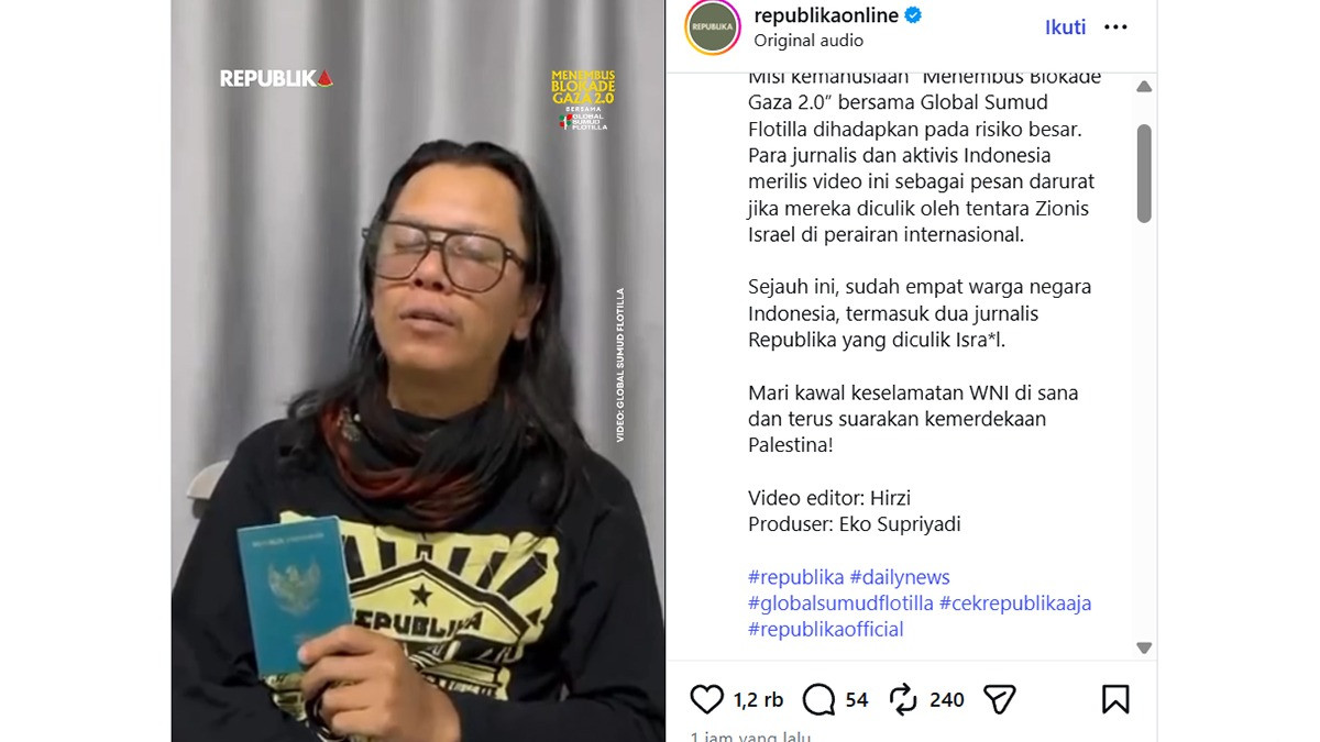 Hilang Kontak usai Kirim SOS, Ini Pesan Terakhir Aktivis hingga Jurnalis Republika dari Kapal
            - galeri foto