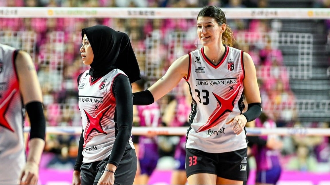 Megawati Hangestri dan Vanja Bukilic saat di Red Sparks