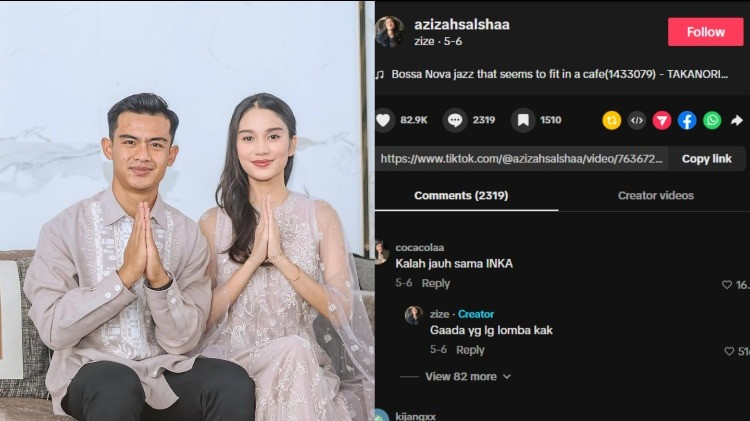 Azizah Salsha respons netizen yang bandingkan dirinya dengan kekasih baru Pratama Arhan